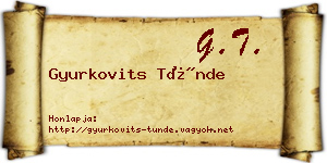 Gyurkovits Tünde névjegykártya